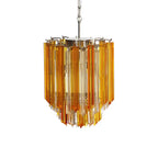 Quadriedri Murano Prisms Amber Transparent Chandelier by Bling Lighting Studio