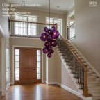 Vexo Modern Large Glass Bubble Chandelier for high ceiling staircase and foyer lighting