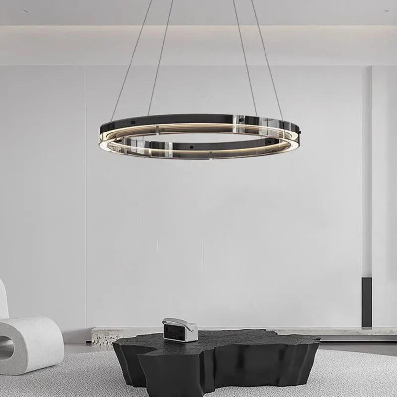 Qyra Contemporary Circular LED Chandelier - Bling Lighting Studio