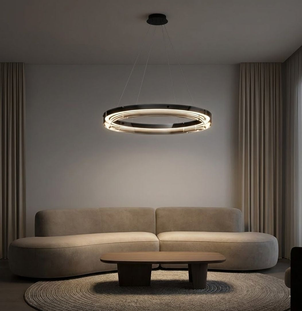 Qyra Contemporary Circular LED Chandelier - Bling Lighting Studio