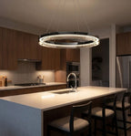 Qyra Contemporary Circular LED Chandelier - Bling Lighting Studio