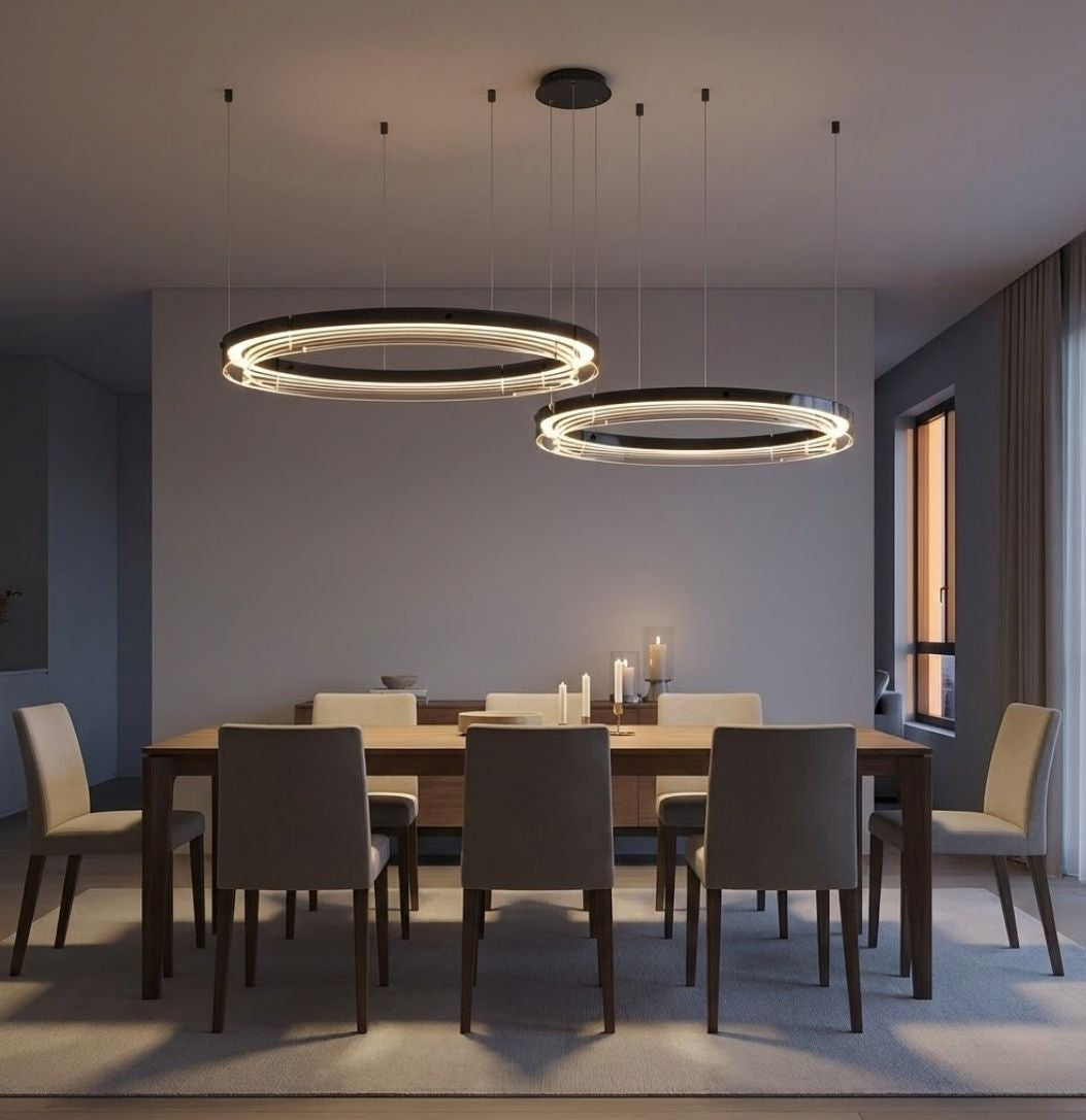 Qyra Contemporary Circular LED Chandelier - Bling Lighting Studio