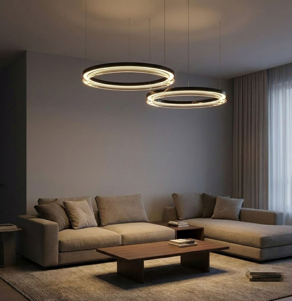 Qyra Contemporary Circular LED Chandelier - Bling Lighting Studio
