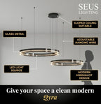 Qyra Contemporary Circular LED Chandelier - Bling Lighting Studio