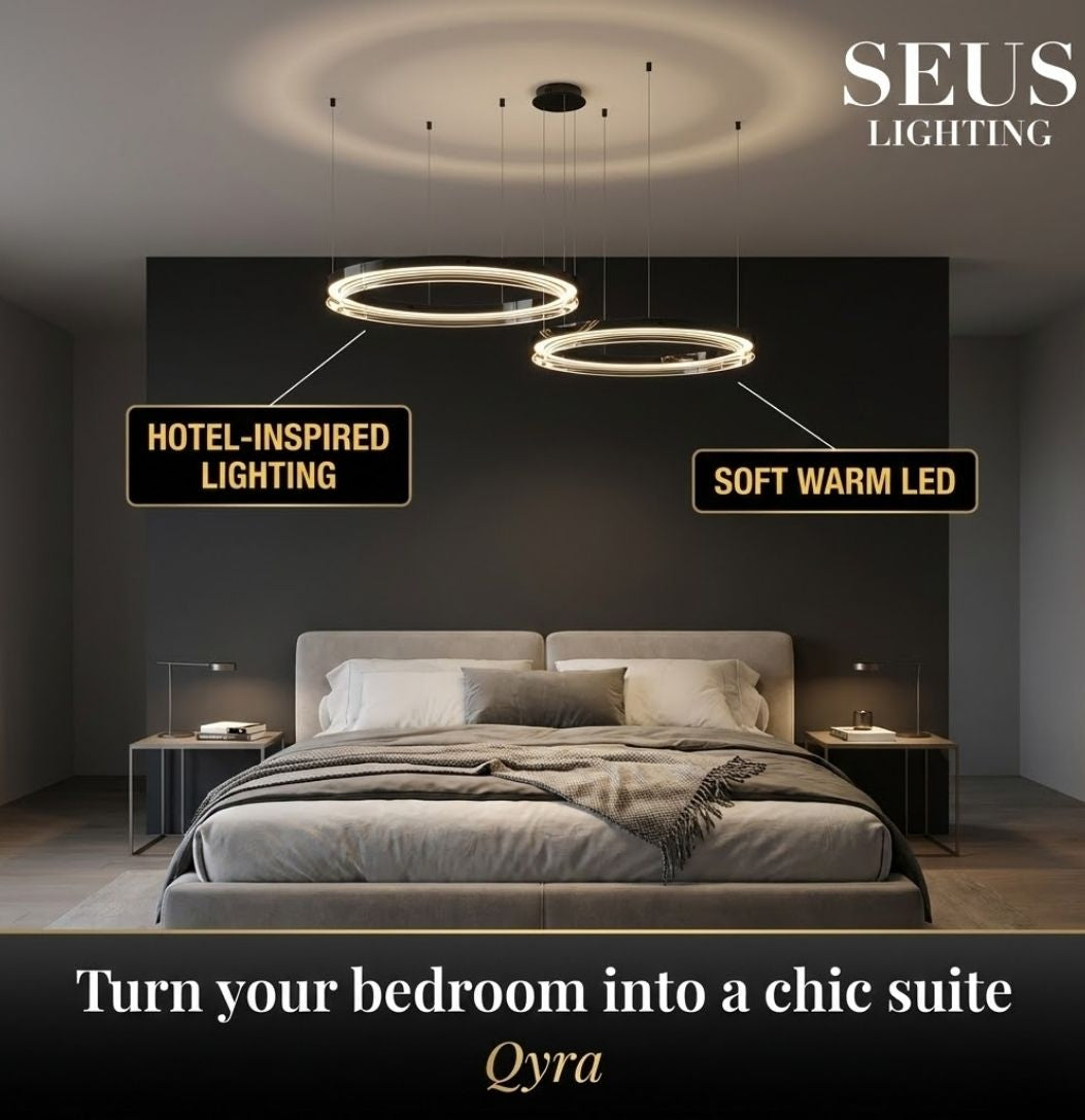 Qyra Contemporary Circular LED Chandelier - Bling Lighting Studio