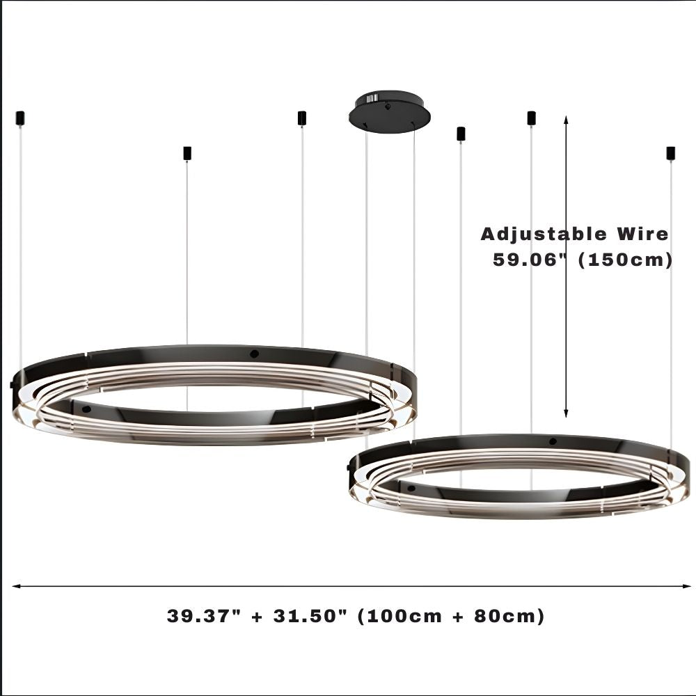 Qyra Contemporary Circular LED Chandelier - Bling Lighting Studio