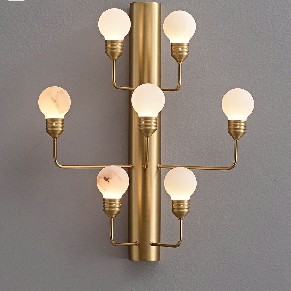 Raggiera Alabaster Globe Wall Sconce by Bling Lighting Studio