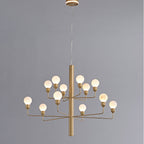 Raggiera Tiered Alabaster Globe Chandelier by Bling Lighting Studio