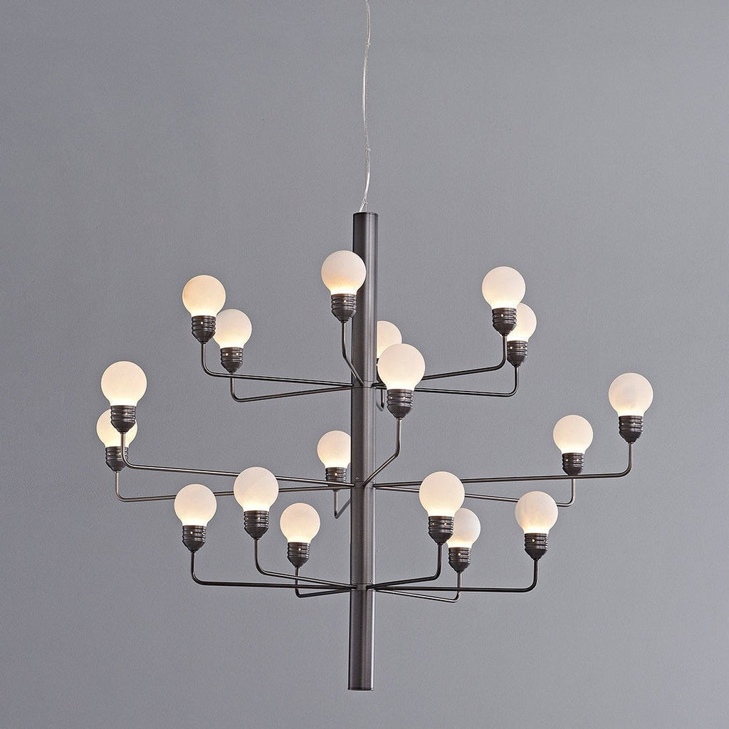 Raggiera Tiered Alabaster Globe Chandelier by Bling Lighting Studio