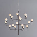 Raggiera Tiered Alabaster Globe Chandelier by Bling Lighting Studio