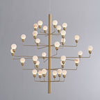 Raggiera Tiered Alabaster Globe Chandelier by Bling Lighting Studio