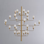 Raggiera Tiered Alabaster Globe Chandelier by Bling Lighting Studio