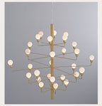 Raggiera Tiered Alabaster Globe Chandelier by Bling Lighting Studio