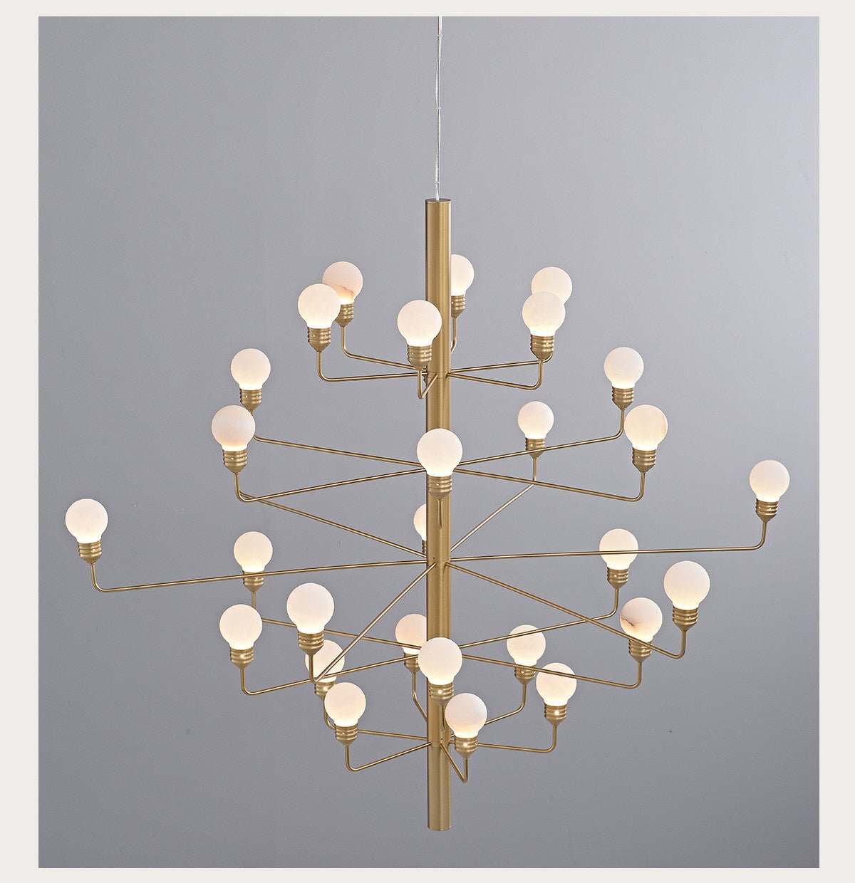 Raggiera Tiered Alabaster Globe Chandelier by Bling Lighting Studio