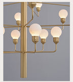 Raggiera Tiered Alabaster Globe Chandelier by Bling Lighting Studio