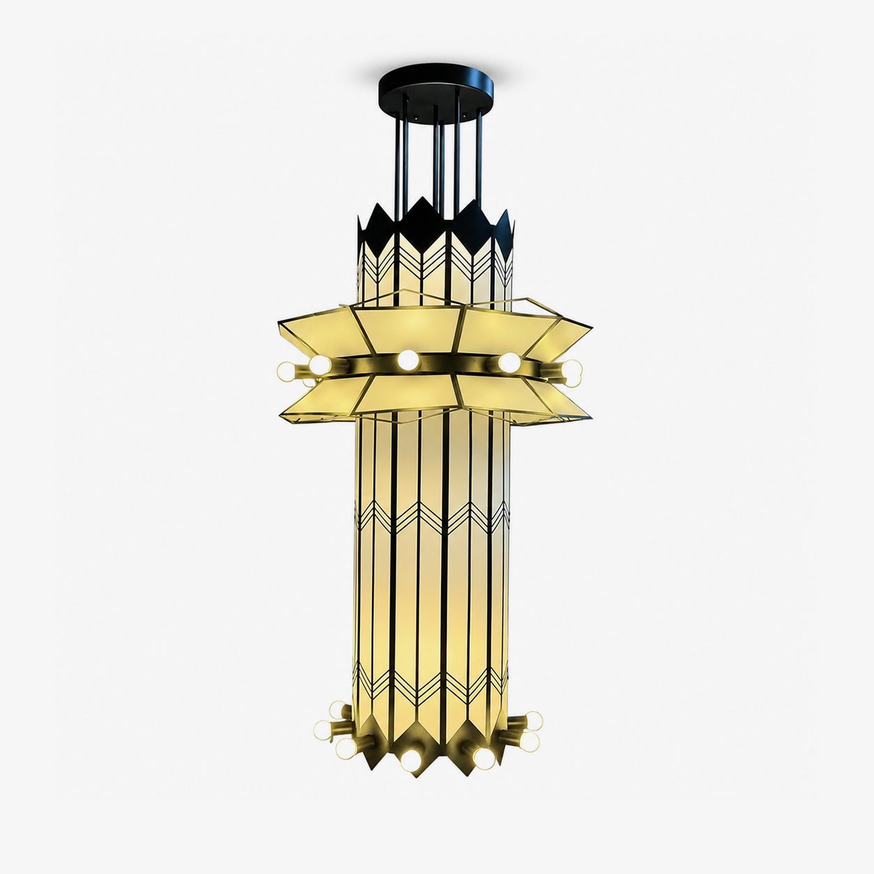 Rayonne Art Deco Chandelier by Bling Lighting Studio