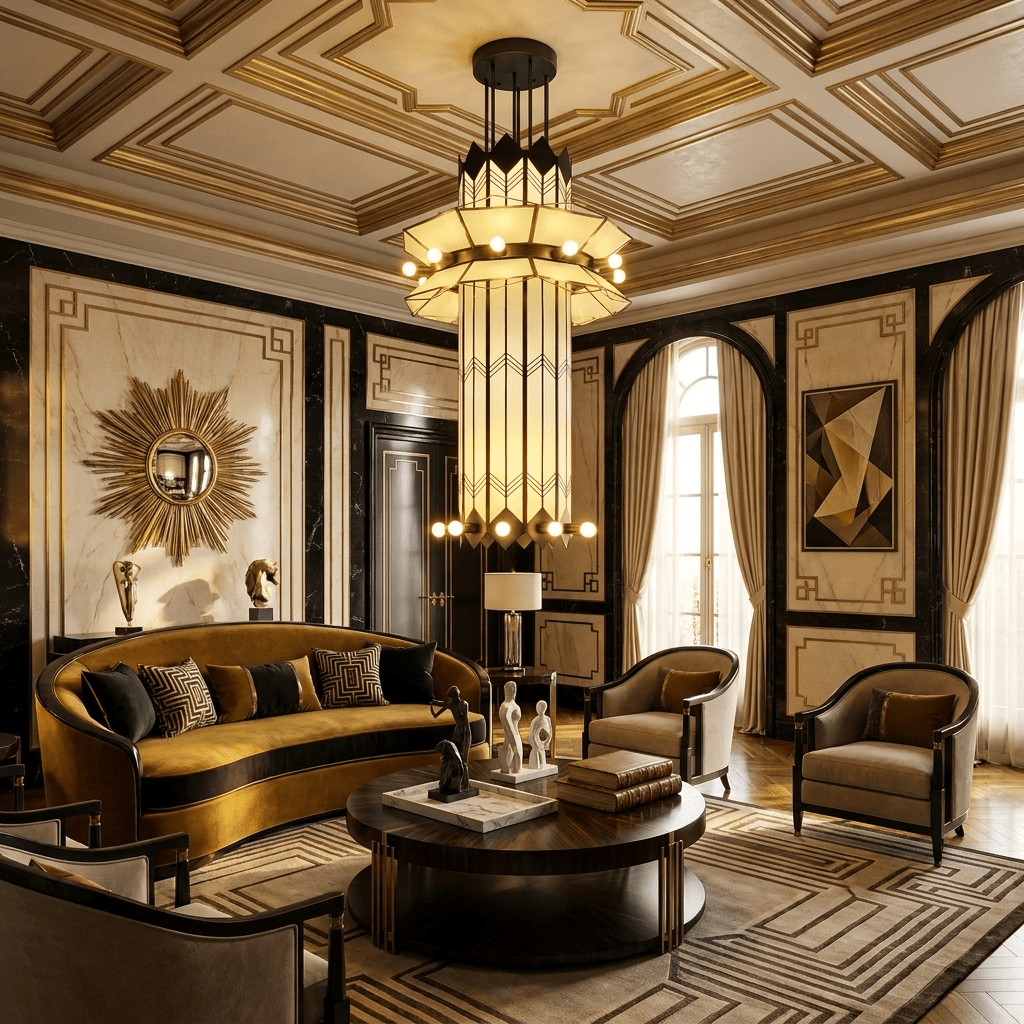 Rayonne Art Deco Chandelier by Bling Lighting Studio
