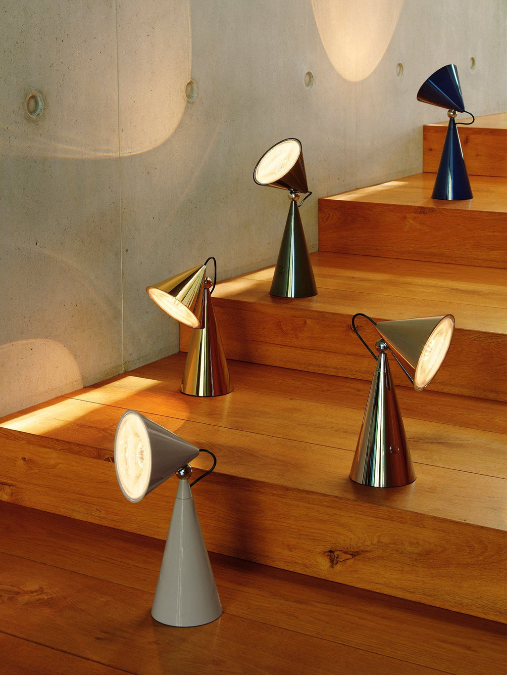 Rechargeable Cone Table Lamp by Bling Lighting Studio