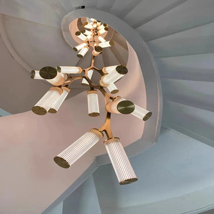 Rhea Modern Simple Staircase Chandelier for high ceiling staircase and foyer lighting