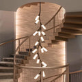 Rhea Modern Simple Staircase Chandelier for high ceiling staircase and foyer lighting