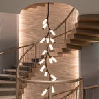 Rhea Modern Simple Staircase Chandelier for high ceiling staircase and foyer lighting