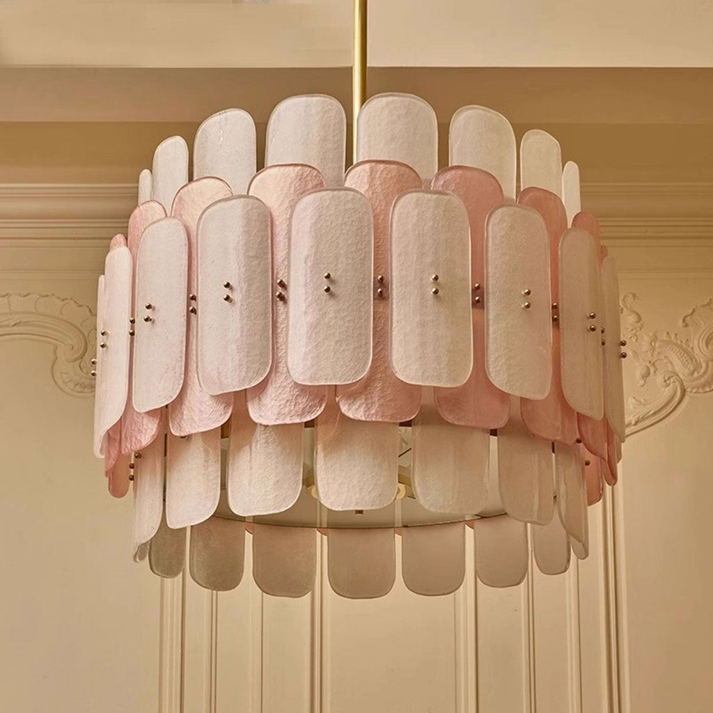 Rosalinne Murano Glass Petal Chandelier by Bling Lighting Studio