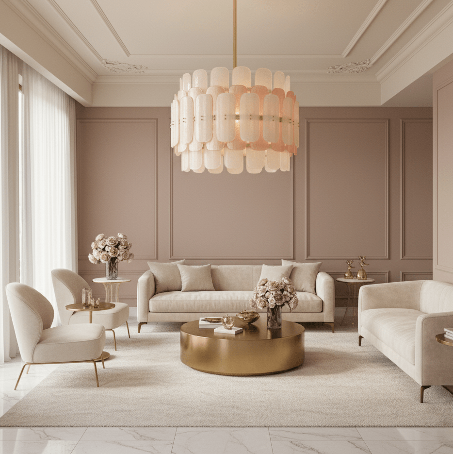 Rosalinne Murano Glass Petal Chandelier by Bling Lighting Studio