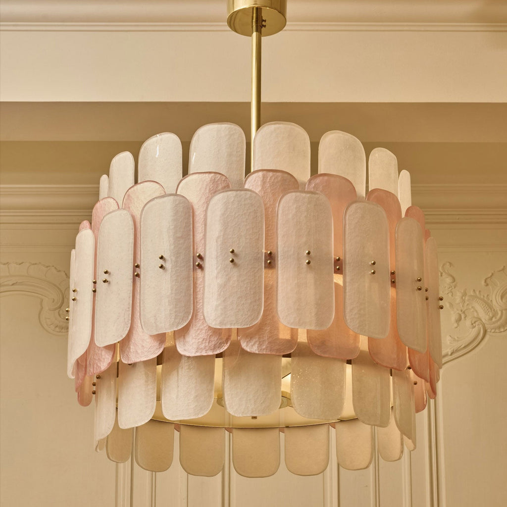 Rosalinne Murano Glass Petal Chandelier by Bling Lighting Studio