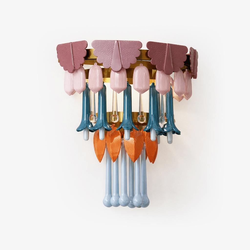 Roselle Ceramic Murano Fringe Wall Lamp by Bling Lighting Studio