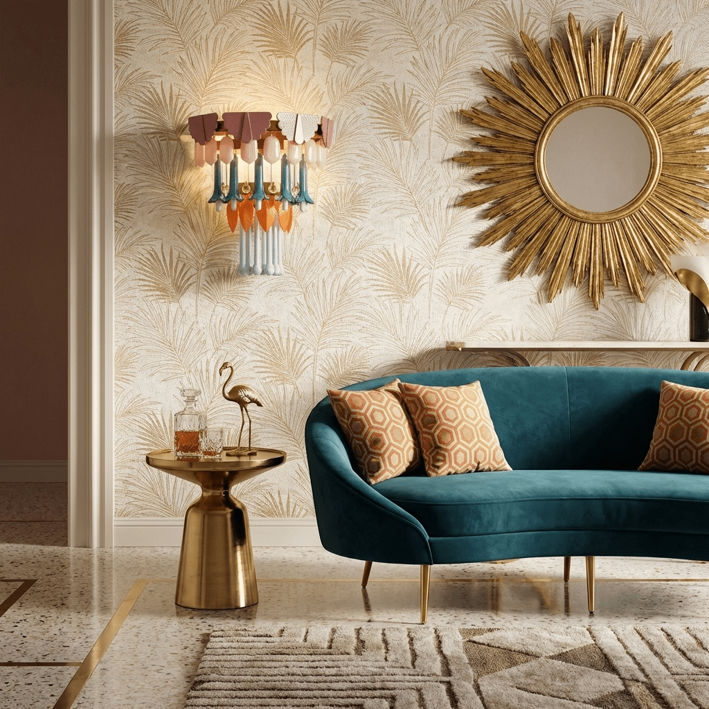 Roselle Ceramic Murano Fringe Wall Lamp by Bling Lighting Studio