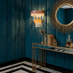 Roselle Ceramic Murano Fringe Wall Lamp by Bling Lighting Studio