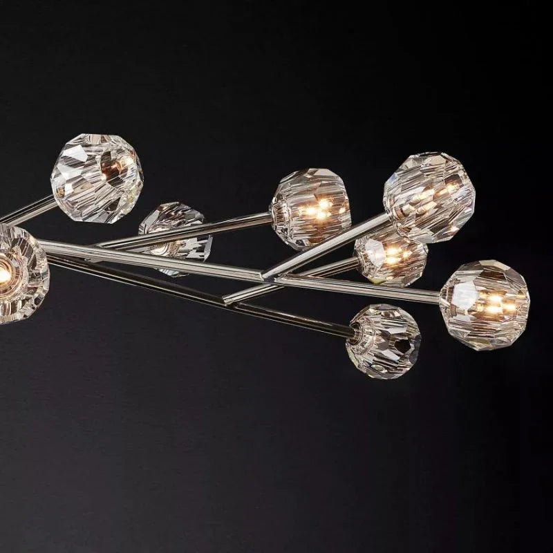 Hand-Cut Crystal Orb Branching Chandelier by Bling Lighting Studio