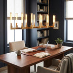 Round Brass Linear Chandelier by Bling Lighting Studio
