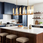 Round Brass Linear Chandelier by Bling Lighting Studio