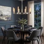 Round Brass Linear Chandelier by Bling Lighting Studio