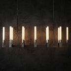 Round Brass Linear Chandelier by Bling Lighting Studio