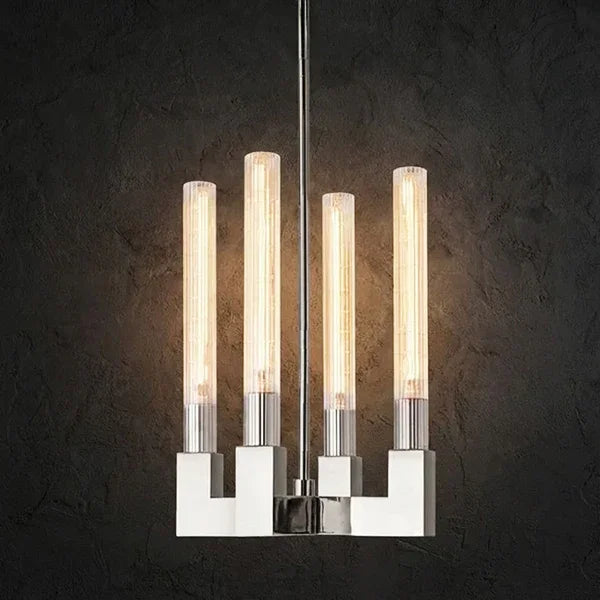 Round Brass Linear Chandelier by Bling Lighting Studio