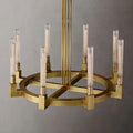 Round Brass Linear Chandelier by Bling Lighting Studio