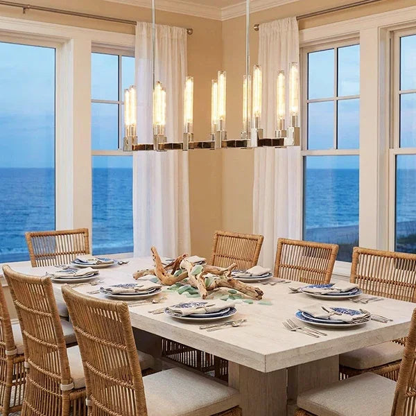 Round Brass Linear Chandelier by Bling Lighting Studio