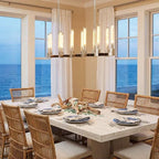 Round Brass Linear Chandelier by Bling Lighting Studio