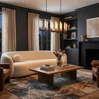 Round Brass Linear Chandelier by Bling Lighting Studio