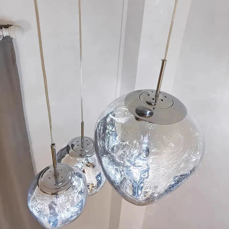 Ruby Contemporary Bubble Pendant Chandelier for high ceiling staircase and foyer lighting