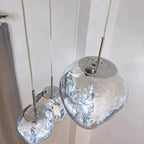 Ruby Contemporary Bubble Pendant Chandelier for high ceiling staircase and foyer lighting