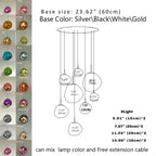Ruby Contemporary Bubble Pendant Chandelier for high ceiling staircase and foyer lighting