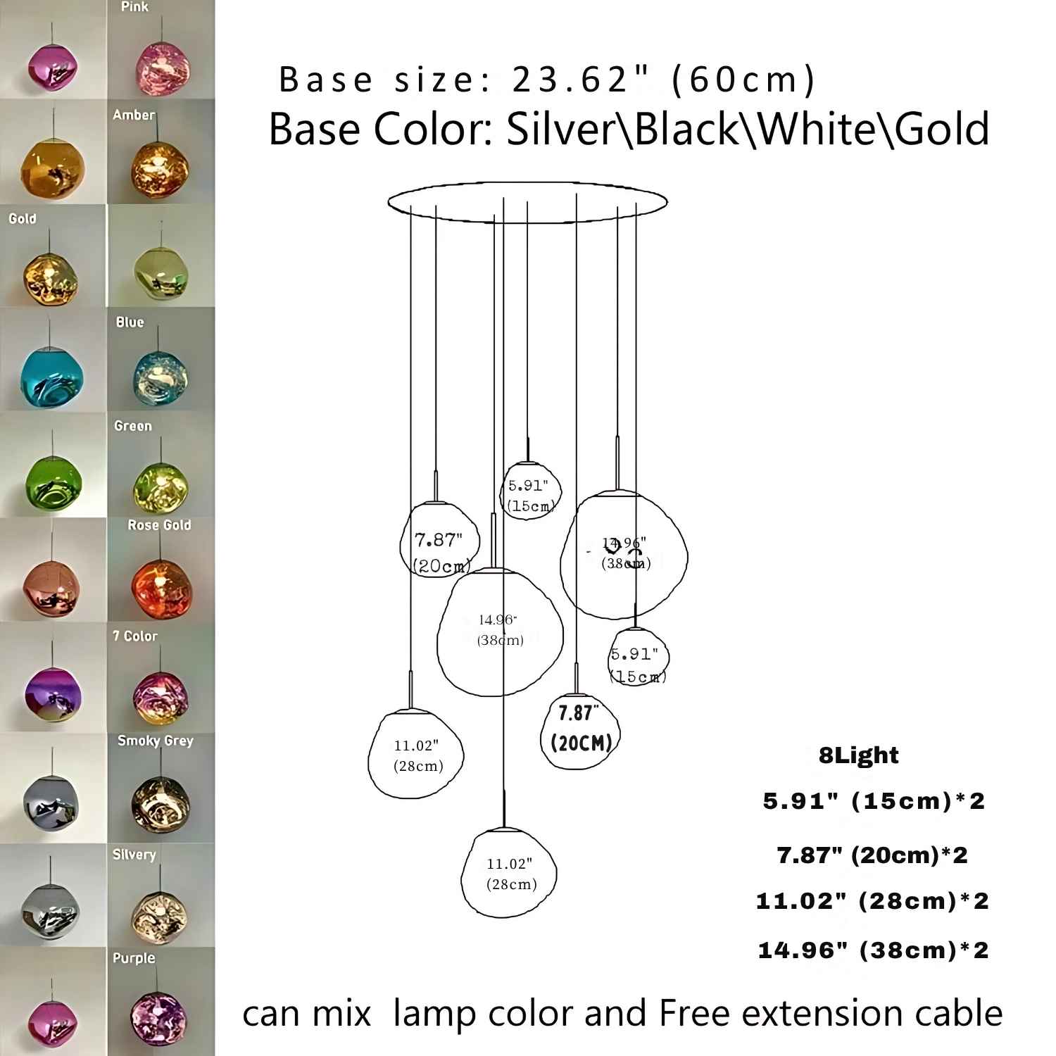 Ruby Contemporary Bubble Pendant Chandelier for high ceiling staircase and foyer lighting