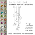 Ruby Contemporary Bubble Pendant Chandelier for high ceiling staircase and foyer lighting