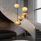 Sage Marble Chandelier for high ceiling staircase and foyer lighting