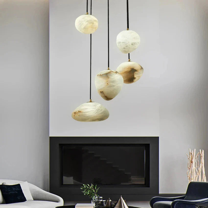 Sage Marble Chandelier for high ceiling staircase and foyer lighting
