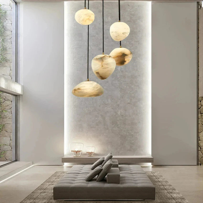 Sage Marble Chandelier for high ceiling staircase and foyer lighting
