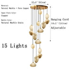 Sage Marble Chandelier for high ceiling staircase and foyer lighting